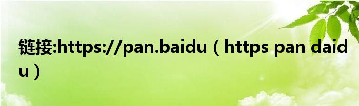 链接:https://pan.baidu（https pan daidu）