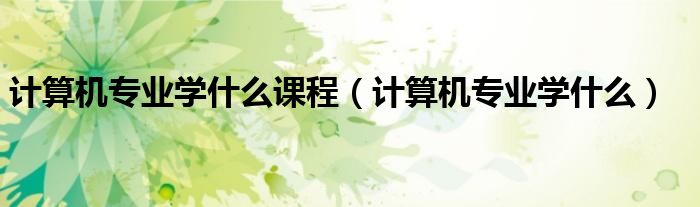计算机专业学什么课程（计算机专业学什么）