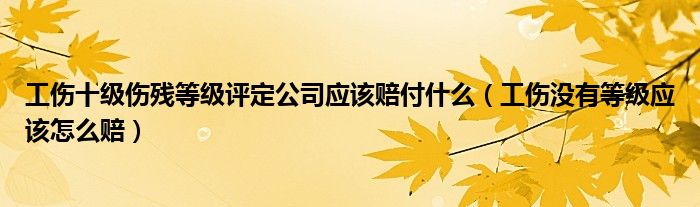 工伤十级伤残等级评定公司应该赔付什么（工伤没有等级应该怎么赔）