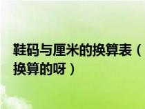 鞋码与厘米的换算表（鞋子的码数和厘米之间的换算是如何换算的呀）