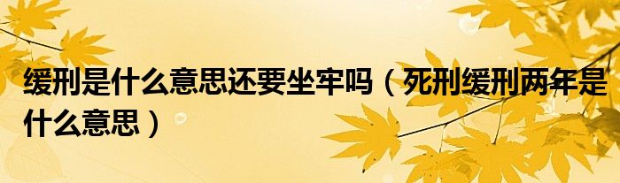 缓刑是什么意思还要坐牢吗（死刑缓刑两年是什么意思）