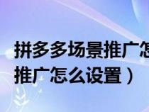 拼多多场景推广怎么设置时间段（拼多多场景推广怎么设置）