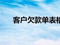 客户欠款单表格（欠款明细表格模板）
