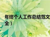 年终个人工作总结范文大全简短（年终个人工作总结范文大全）