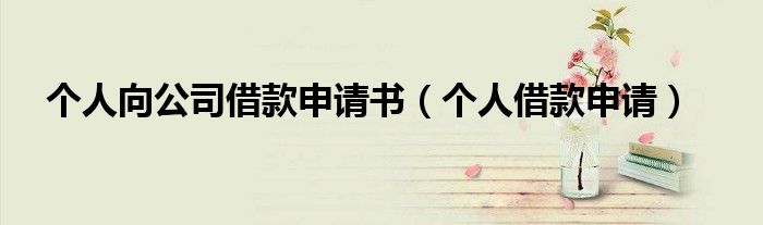 个人向公司借款申请书（个人借款申请）