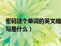 密码这个单词的英文缩写是什么呢(密码这个单词的英文缩写是什么) 密码这个单词的英文缩写是什么呢(密码这个单词的英文缩写是什么)