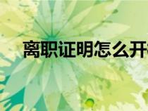 离职证明怎么开模板（离职证明怎么开）