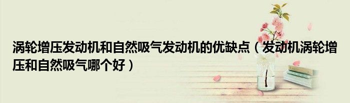 涡轮增压建议机以及做作吸气建议机的优缺陷（建议机涡轮增压以及做作吸气哪一个好）