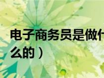 电子商务员是做什么的（电子商务主要是做什么的）