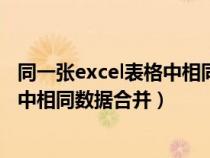 同一张excel表格中相同数据合并在一起(同一张excel表格中相同数据合并) 同一张excel表格中相同数据合并在一起(同一张excel表格中相同数据合并)