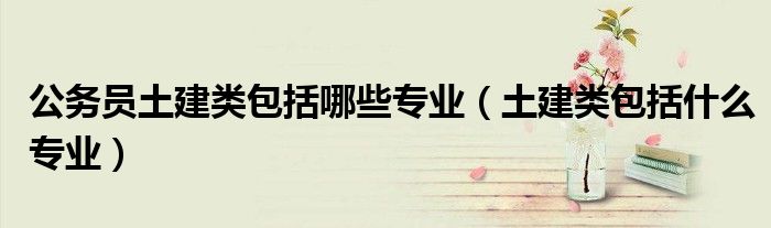 公务员土建类包括哪些专业（土建类包括什么专业）