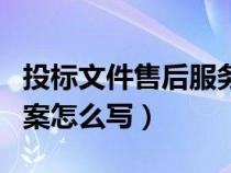 投标文件售后服务方案（投标文件中的服务方案怎么写）