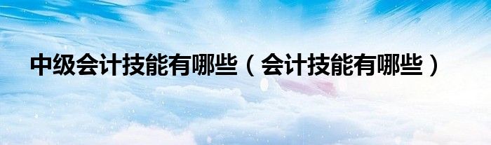 中级会计技能有哪些（会计技能有哪些）