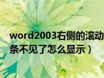 word2003右侧的滚动条不见了（word2013右侧垂直滚动条不见了怎么显示）
