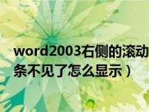 word2003右侧的滚动条不见了(word2013右侧垂直滚动条不见了怎么显示) word2003右侧的滚动条不见了(word2013右侧垂直滚动条不见了怎么显示)