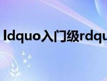 ldquo入门级rdquo在汽车领域是什么意思？