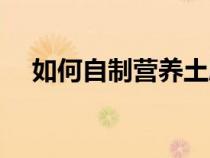 如何自制营养土肥料（如何自制营养土）