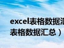 excel表格数据汇总到另外一个表格（excel表格数据汇总）