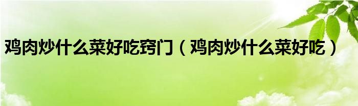 鸡肉炒什么菜好吃窍门（鸡肉炒什么菜好吃）