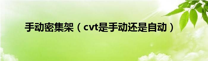 手动密集架（cvt是手动还是自动）