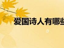 爱国诗人有哪些诗（爱国诗人有哪些）
