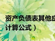 资产负债表其他应付款（资产负债表应付账款计算公式）