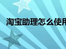 淘宝助理怎么使用呢（淘宝助理怎么使用）