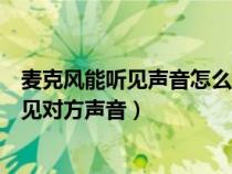 麦克风能听见声音怎么说不出话(麦克风不能说话但我能听见对方声音) 麦克风能听见声音怎么说不出话(麦克风不能说话但我能听见对方声音)