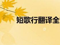 短歌行翻译全文简略（短歌行翻译）