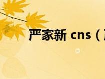 严家新 cns（严家新博士是真的吗）