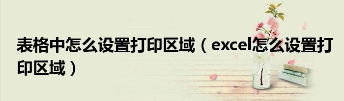 表格中怎么设置打印区域（excel怎么设置打印区域）