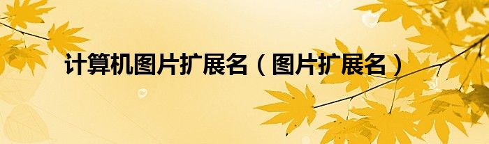 计算机图片扩展名（图片扩展名）