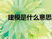 建模是什么意思网络用语（建模是什么）