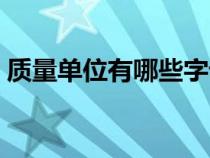 质量单位有哪些字母表示（质量单位有哪些）