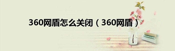 360网盾怎么关闭（360网盾）