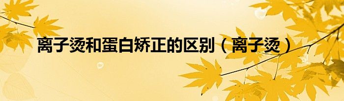离子烫和蛋白矫正的区别（离子烫）