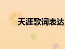天涯歌词表达什么意思（天涯歌词）