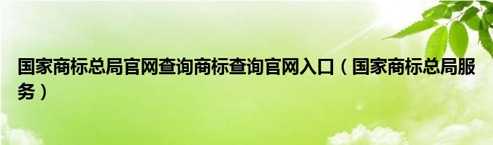 国家商标总局官网查询商标查询官网入口（国家商标总局服务）