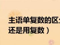 主语单复数的区分(分数做主语 谓语用单数还是用复数) 主语单复数的区分(分数做主语 谓语用单数还是用复数)