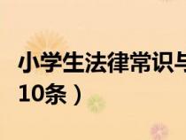 小学生法律常识与安全教育（小学生法律常识10条）