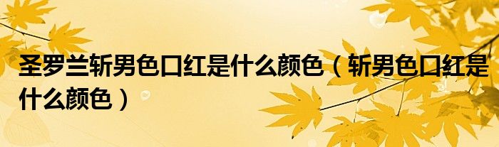 圣罗兰斩男色口红是什么颜色（斩男色口红是什么颜色）