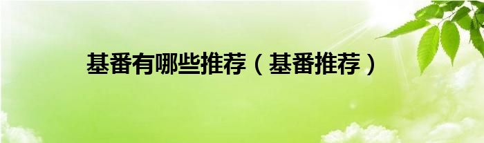 基番有哪些推荐（基番推荐）