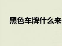 黑色车牌什么来头（黑色车牌代表什么）