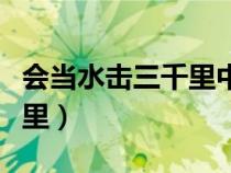 会当水击三千里中的会的意思（会当水击三千里）