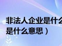 非法人企业是什么意思通俗的讲(非法人企业是什么意思) 非法人企业是什么意思通俗的讲(非法人企业是什么意思)