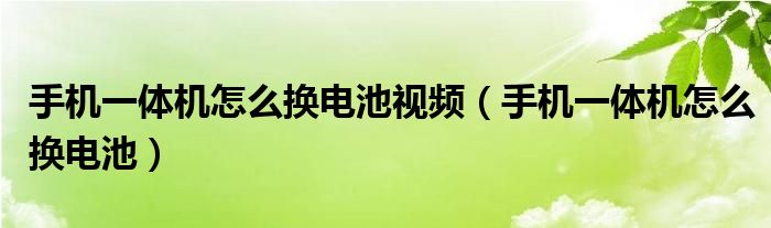 手机一体机奈何样换电池视频（手机一体机奈何样换电池）