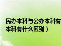 民办本科与公办本科有什么区别同一专业（民办本科与公办本科有什么区别）