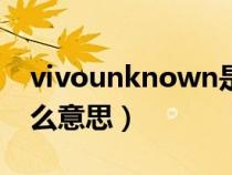 vivounknown是什么意思(unknown是什么意思) vivounknown是什么意思(unknown是什么意思)