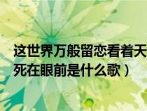 这世界万般留恋看着天边似在眼前(这世界没留恋看着天空死在眼前是什么歌) 这世界万般留恋看着天边似在眼前(这世界没留恋看着天空死在眼前是什么歌)