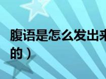 腹语是怎么发出来的教程（腹语是怎么发出来的）